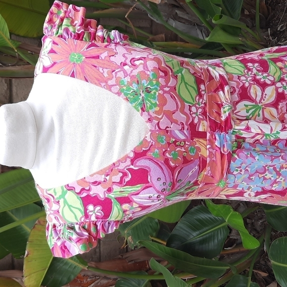 Lilly Pulitzer Shianne Azaela sleeveless vneck silk blend dress small - Picture 2 of 10